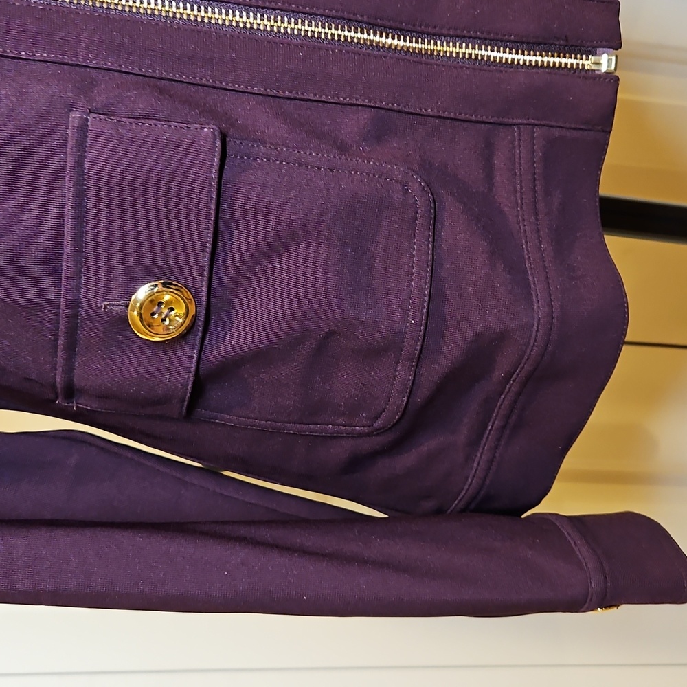 BOSTON PROPER Purple amd Gold Utility Jacket with Modern Silhouette XS Zipup - Picture 3 of 11